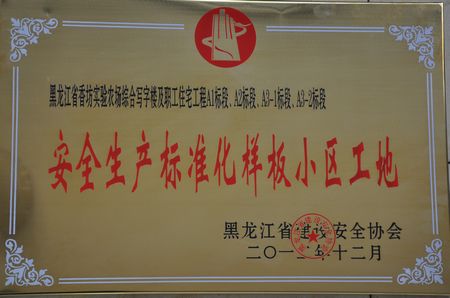 黑龙江省香坊实验农场综合写字楼及职工住宅工程安全生产标准化样板小区工地